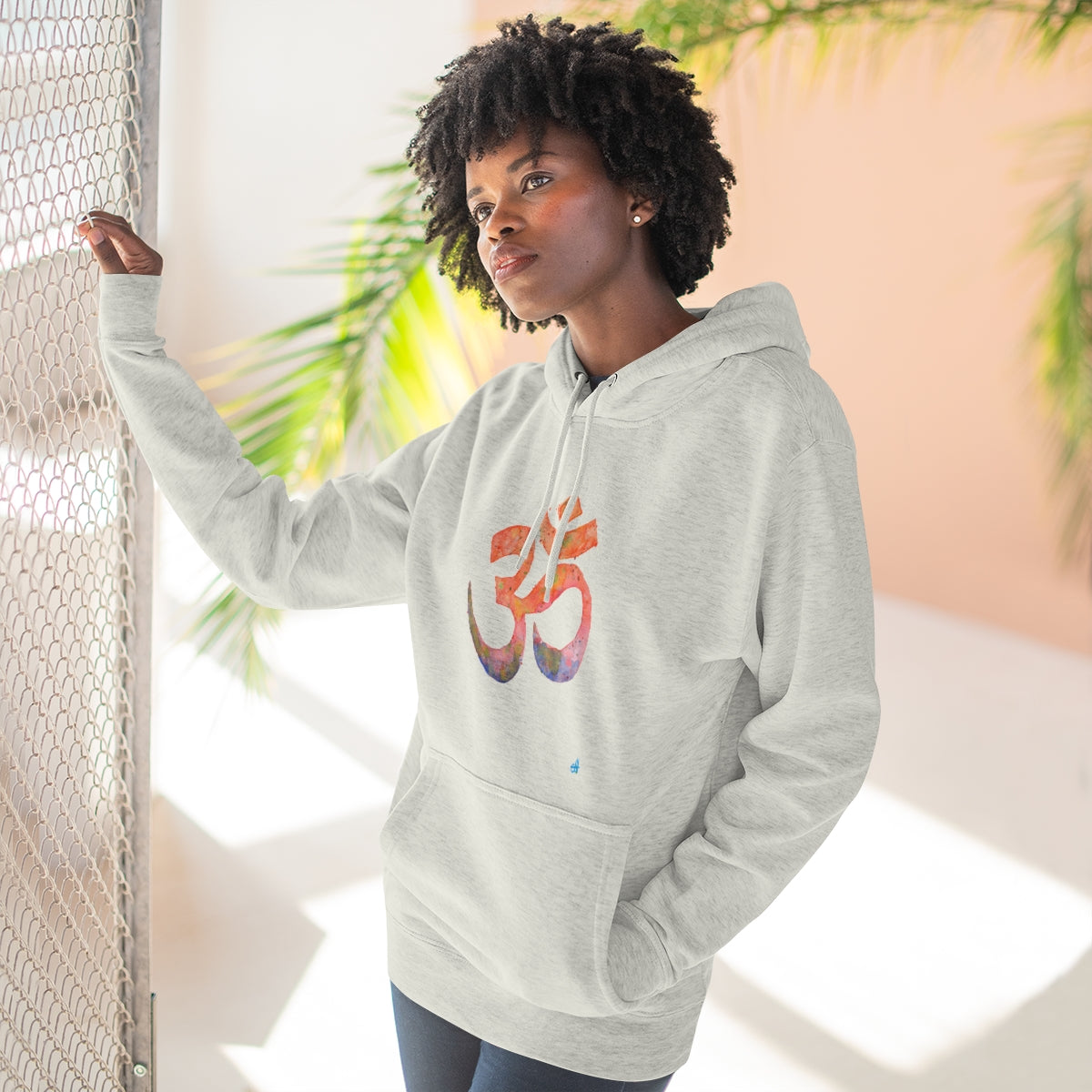 Watercolour Om Yoga Hoodie | Unisex Premium Pullover Hoodie-Hoodie-Adnil Creations