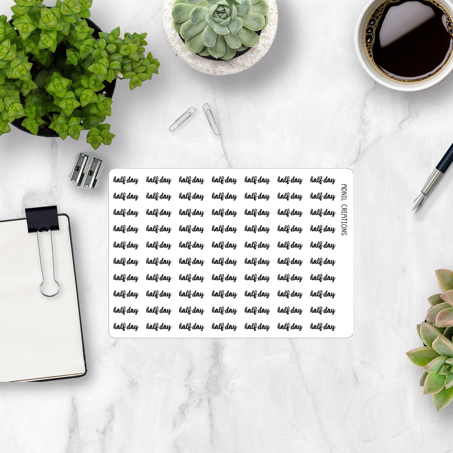 Half day mono | Planner stickers - Adnil Creations