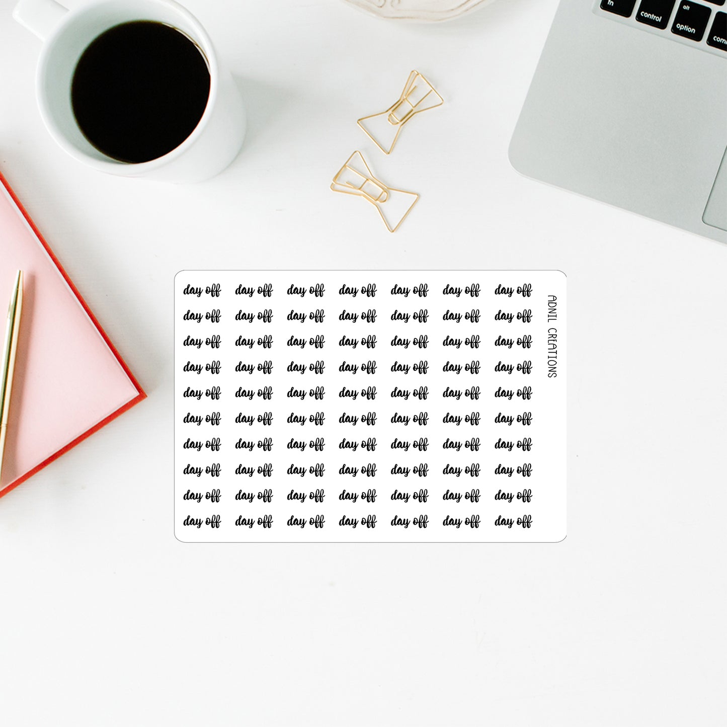 Day off mono | Planner stickers - Adnil Creations