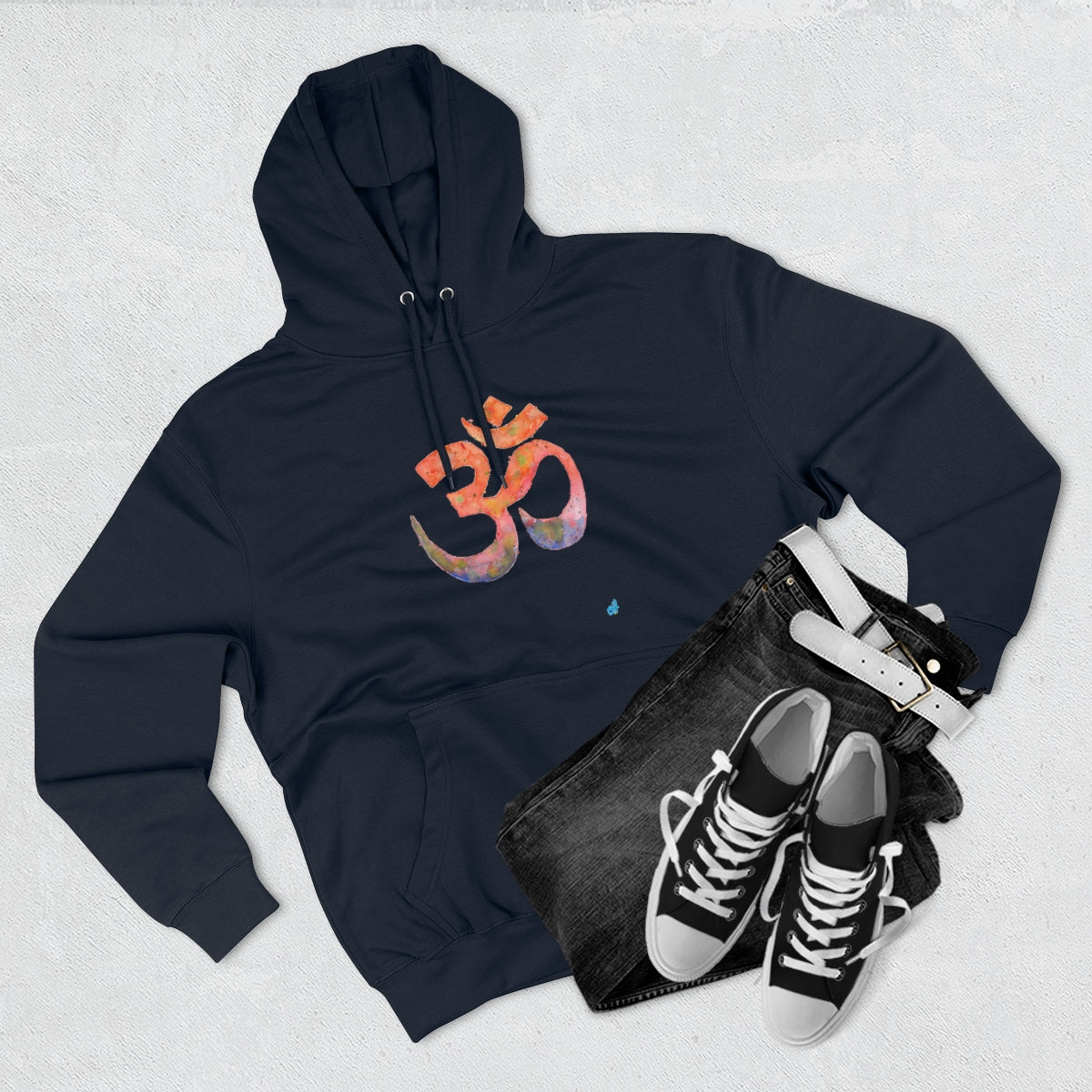 Watercolour Om Yoga Hoodie | Unisex Premium Pullover Hoodie-Hoodie-Adnil Creations