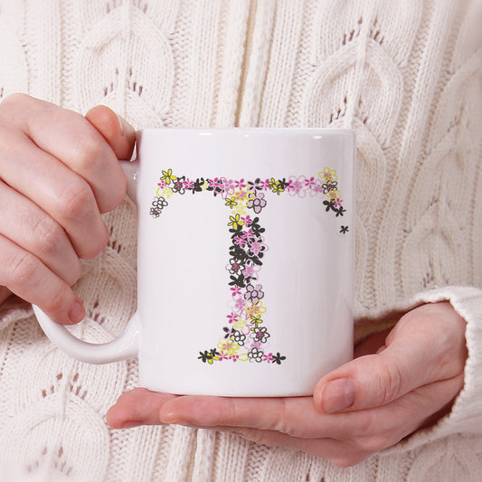 Tiny flower monogram | Ceramic mug - Adnil Creations