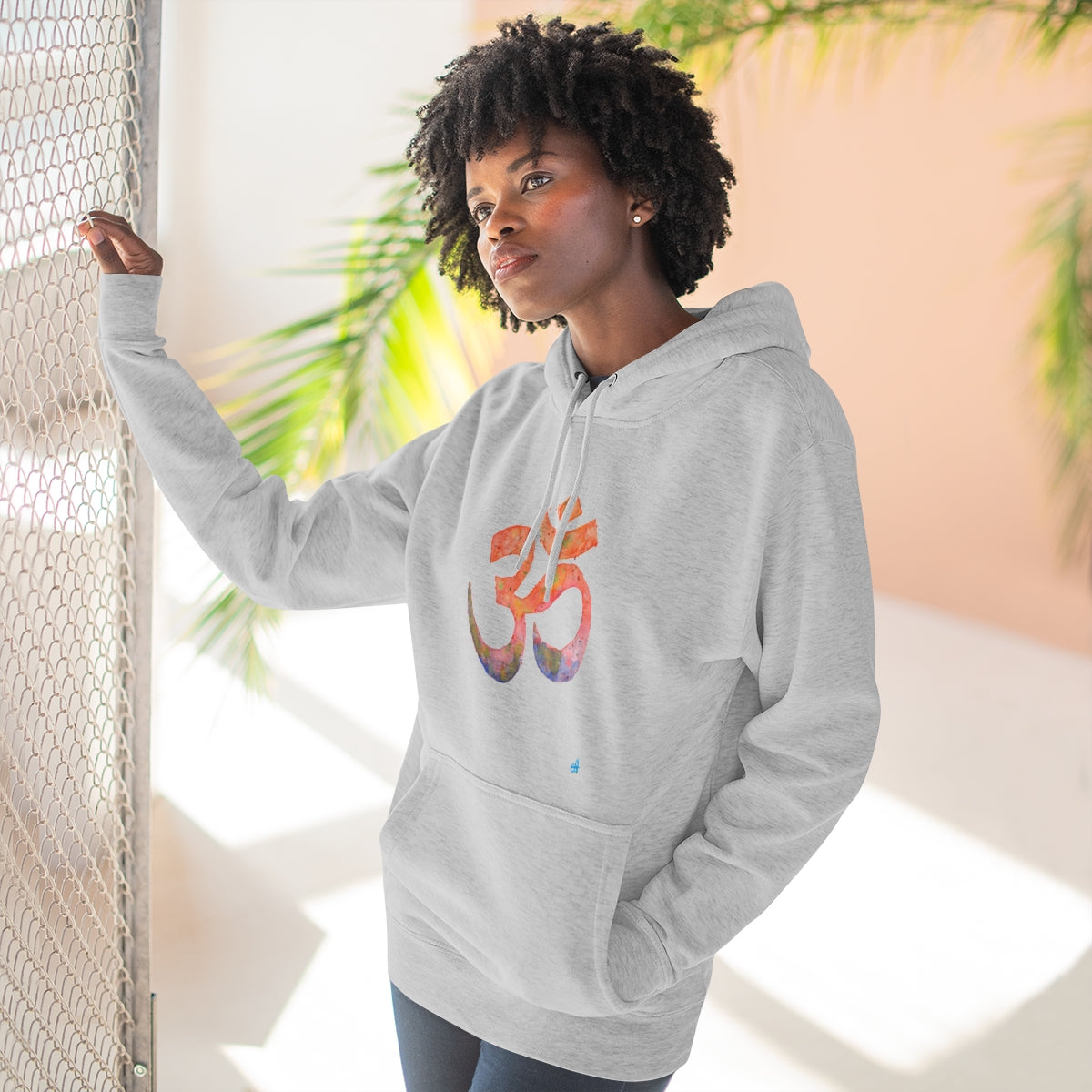 Watercolour Om Yoga Hoodie | Unisex Premium Pullover Hoodie-Hoodie-Adnil Creations