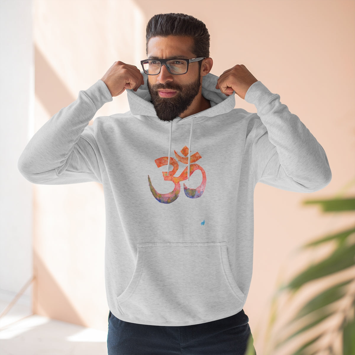 Watercolour Om Yoga Hoodie | Unisex Premium Pullover Hoodie-Hoodie-Adnil Creations