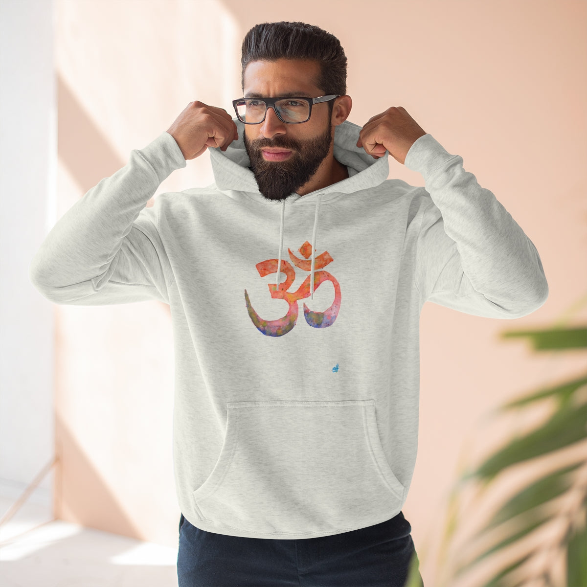 Watercolour Om Yoga Hoodie | Unisex Premium Pullover Hoodie-Hoodie-Adnil Creations