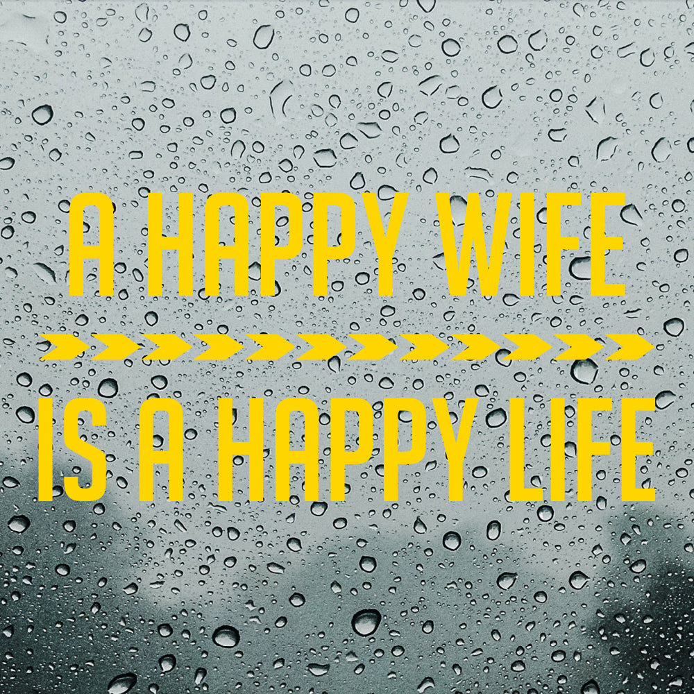 A happy wife is a happy life | Bumper sticker - Adnil Creations