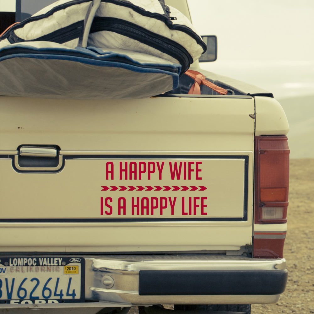 A happy wife is a happy life | Bumper sticker - Adnil Creations