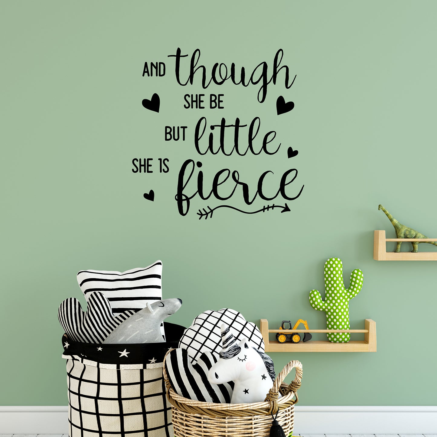And though she be but little she is fierce | Wall quote-Wall quote-Adnil Creations