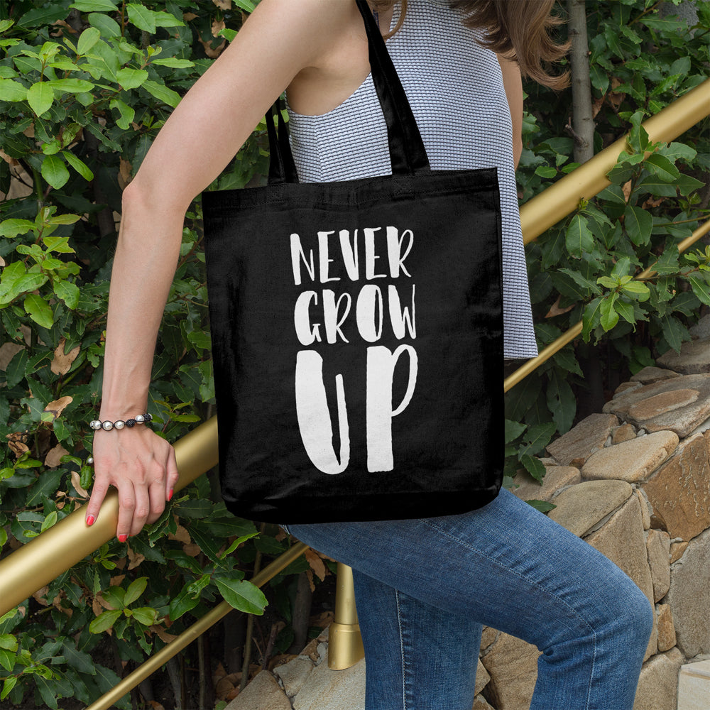 Never grow up | 100% Cotton tote bag - Adnil Creations