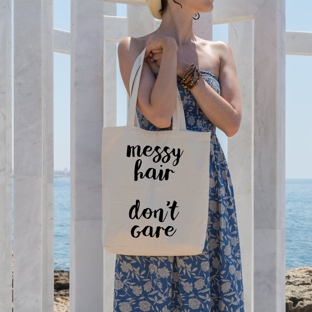 Messy hair don't care | 100% Cotton tote bag - Adnil Creations