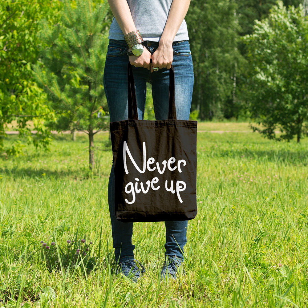 Never give up | 100% Cotton tote bag - Adnil Creations
