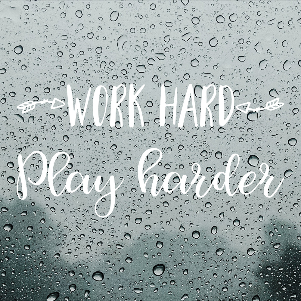 Work hard, play harder | Bumper sticker - Adnil Creations
