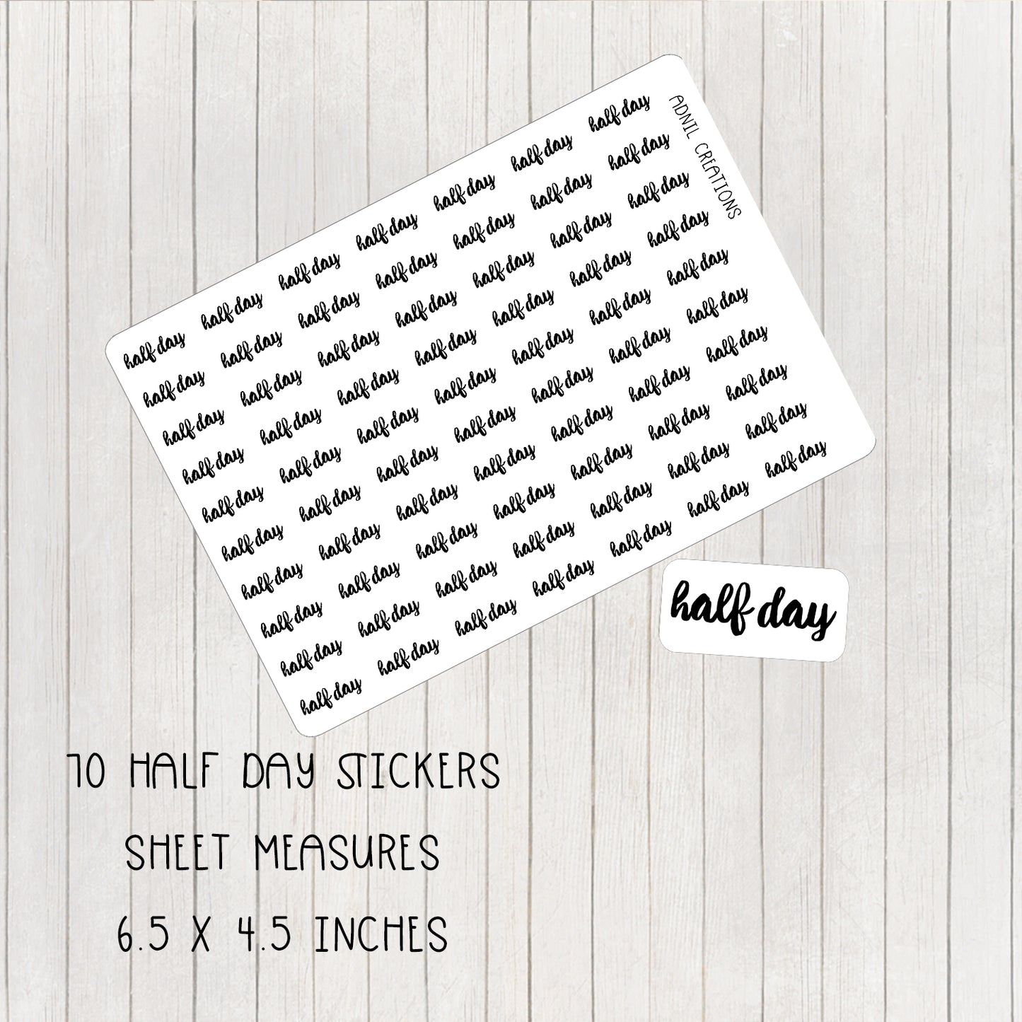 Half day mono | Planner stickers - Adnil Creations
