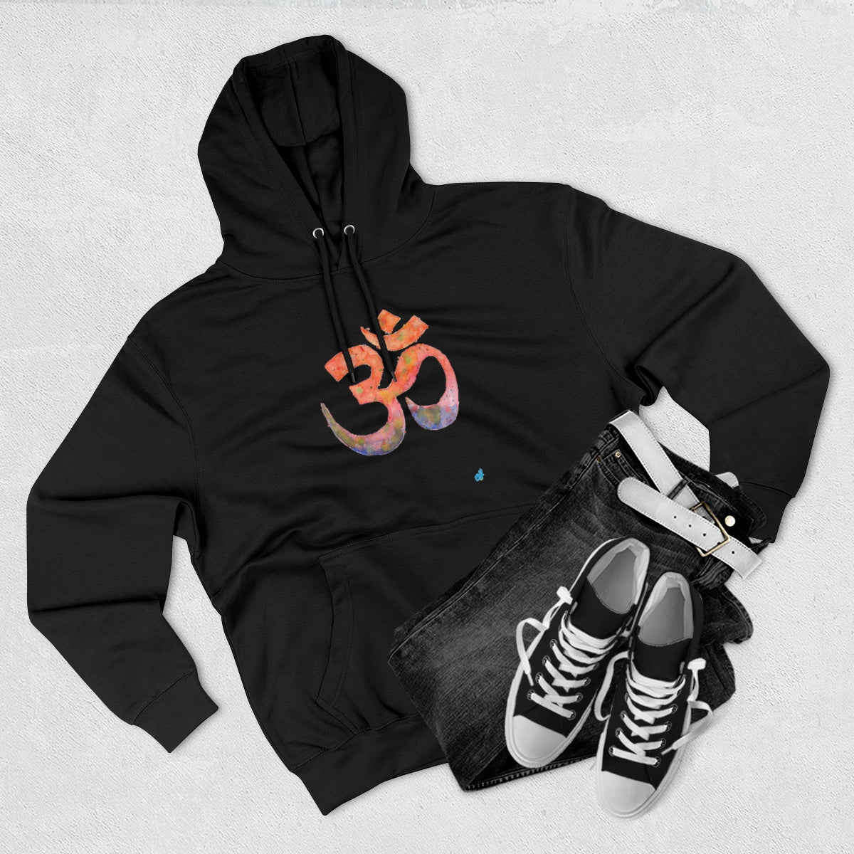 Watercolour Om Yoga Hoodie | Unisex Premium Pullover Hoodie-Hoodie-Adnil Creations