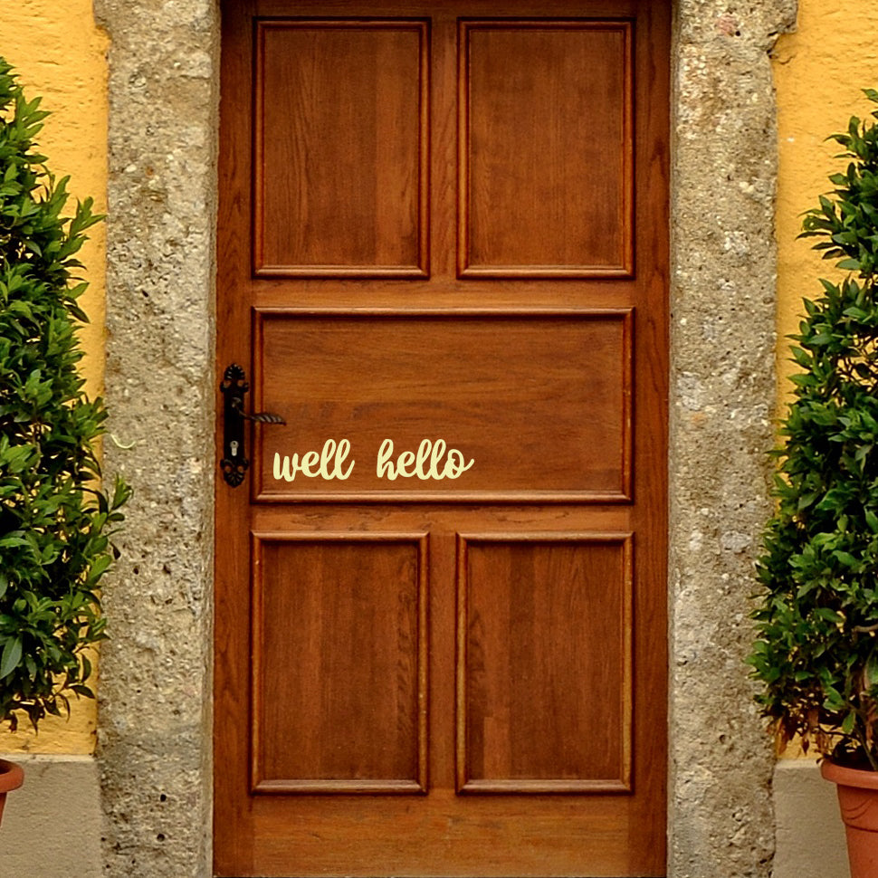 Well hello | Door decal - Adnil Creations