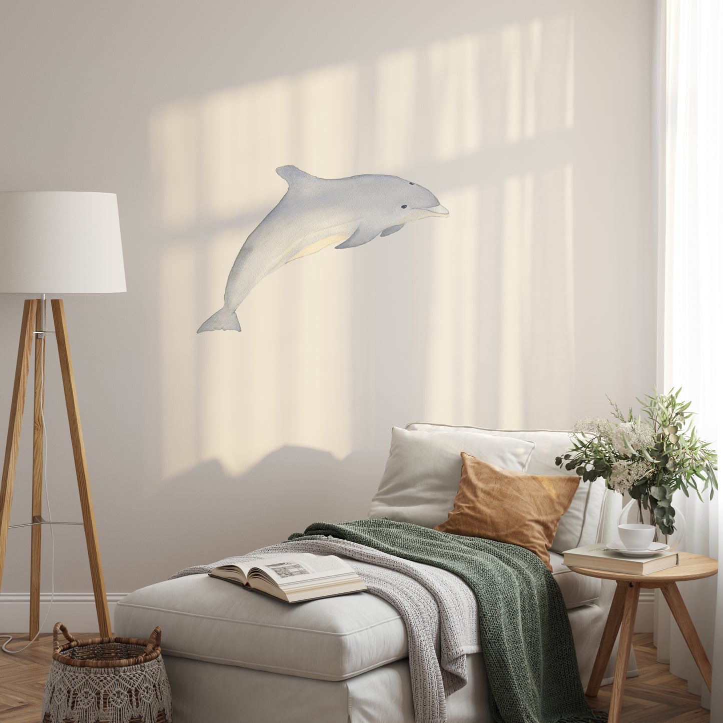 Watercolour Dolphin | Fabric wall stickers