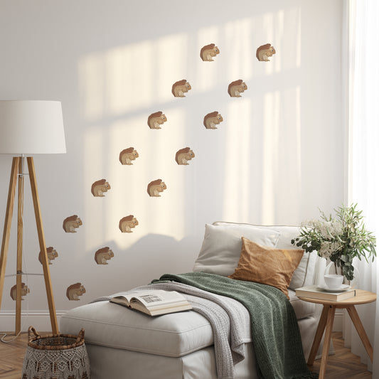 Hand drawn red squirrels | Fabric wall stickers