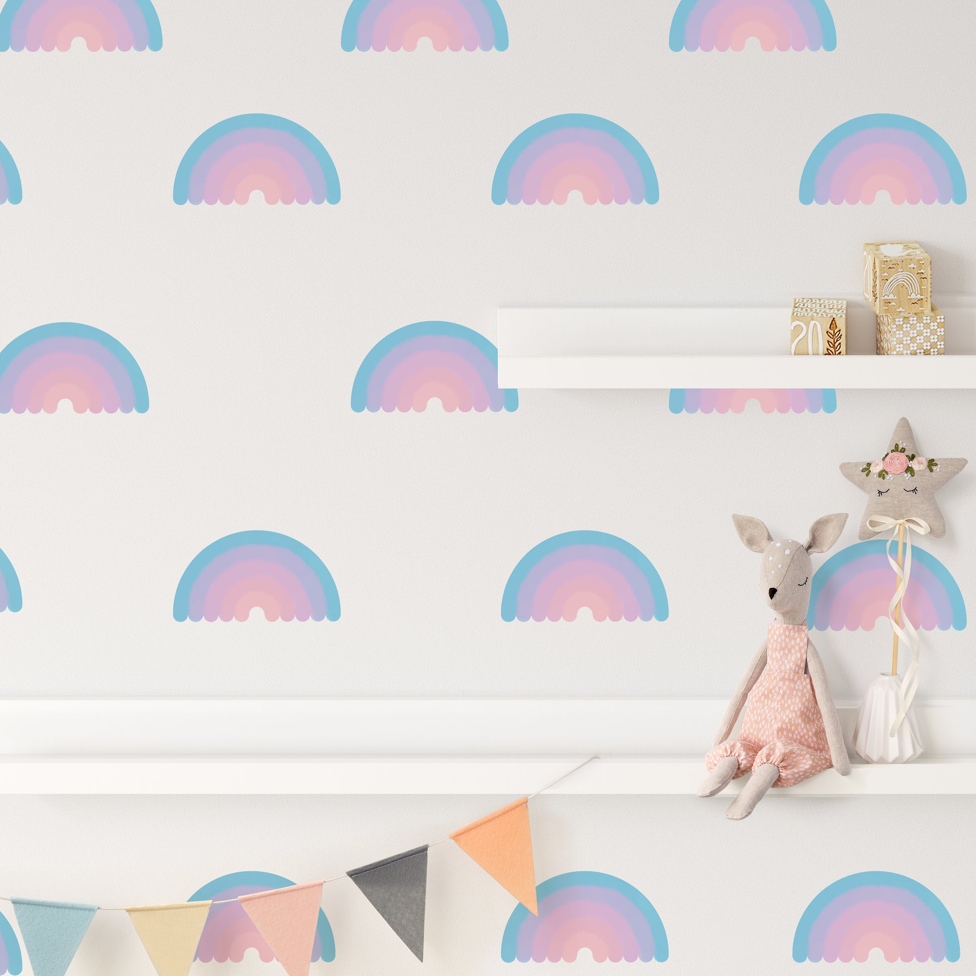 Purple ombre rainbows | Fabric wall stickers-Fabric wall stickers-Adnil Creations