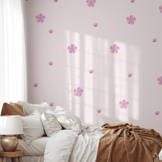 Watercolour pink flowers | Fabric wall stickers-Fabric wall stickers-Adnil Creations