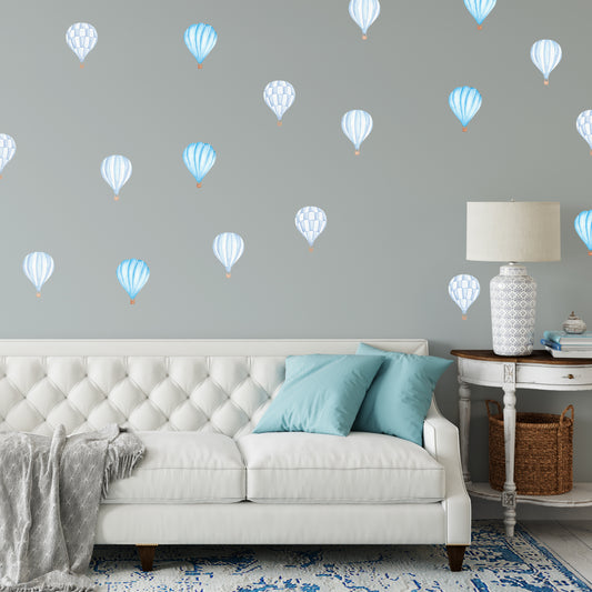 Watercolour hot air balloons | Fabric wall stickers