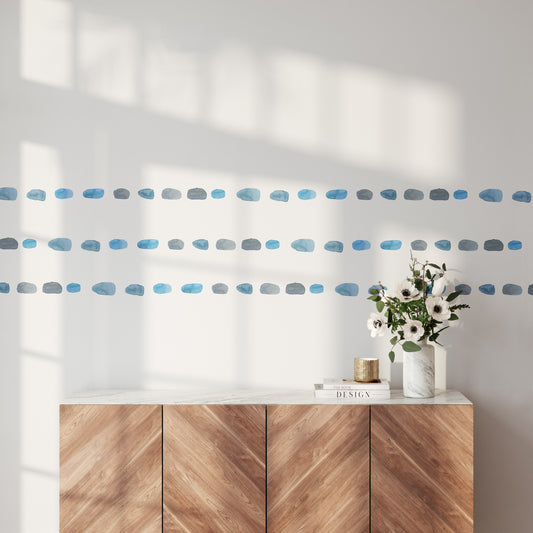 Blue Irregular polka dots | Fabric wall stickers