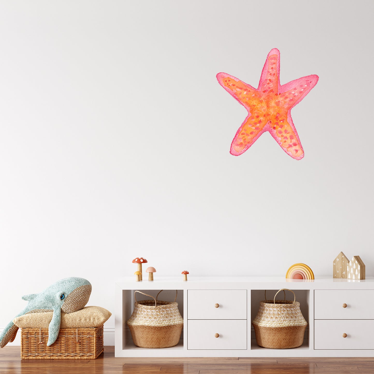 Watercolour starfish | Fabric wall stickers-Fabric wall stickers-Adnil Creations
