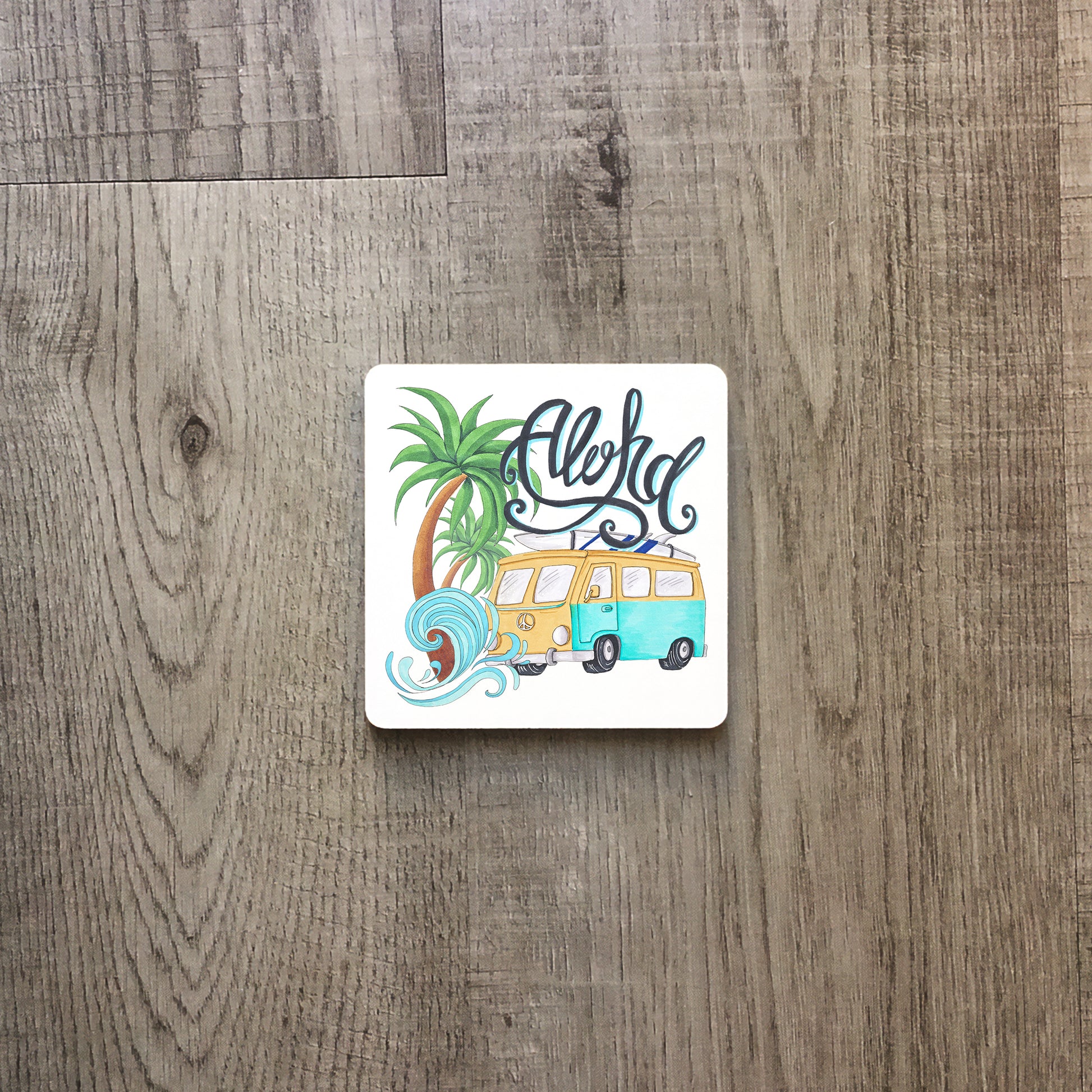 Aloha with camper | Enamel mug-Enamel mug-Adnil Creations