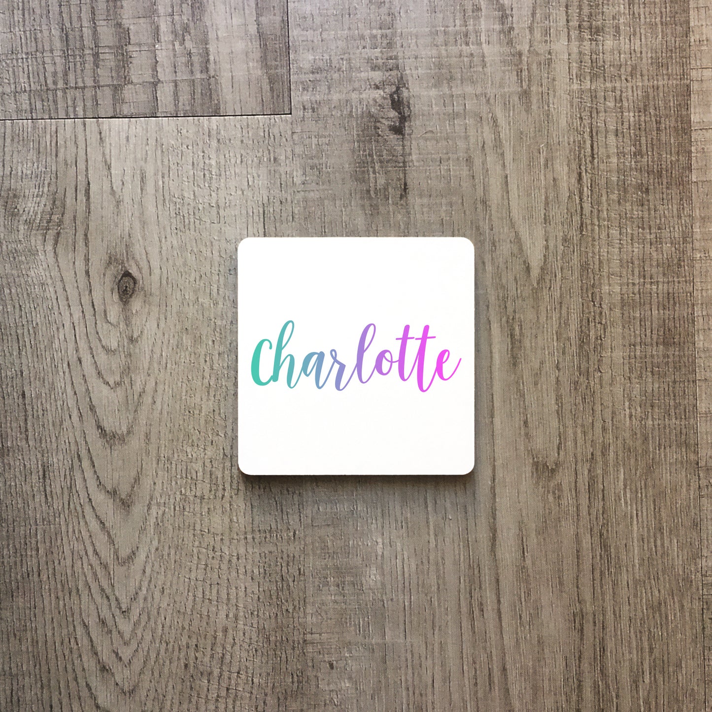 Pastel rainbow personalised name | Enamel mug