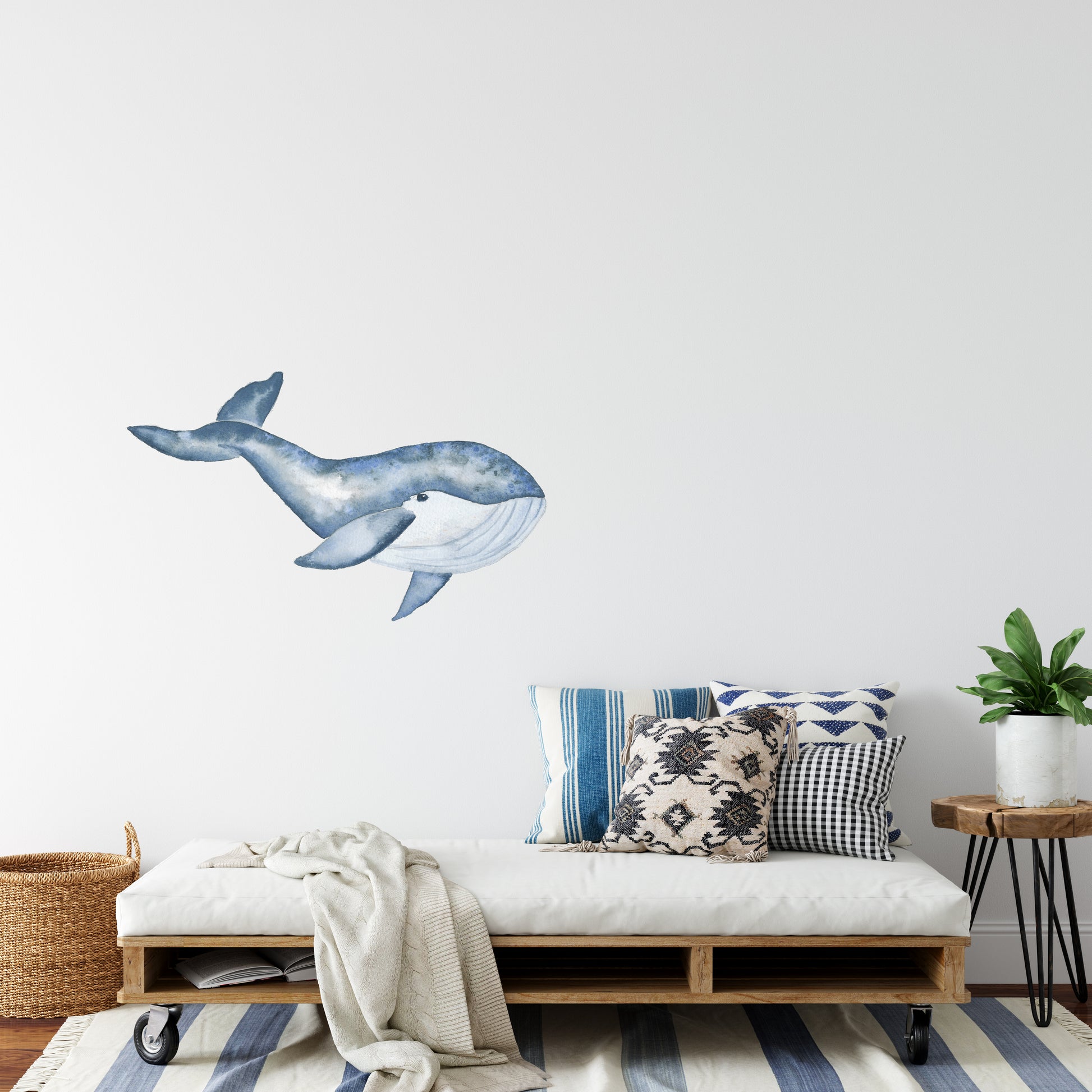 Watercolour whale | Fabric wall stickers-Fabric wall stickers-Adnil Creations