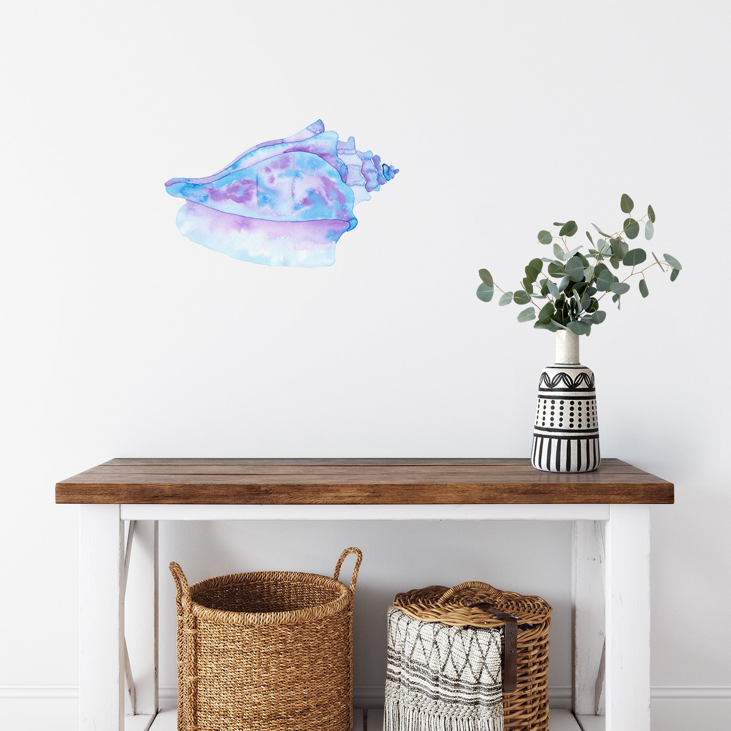 Watercolour conch seashell | Wall decal-Fabric wall stickers-Adnil Creations