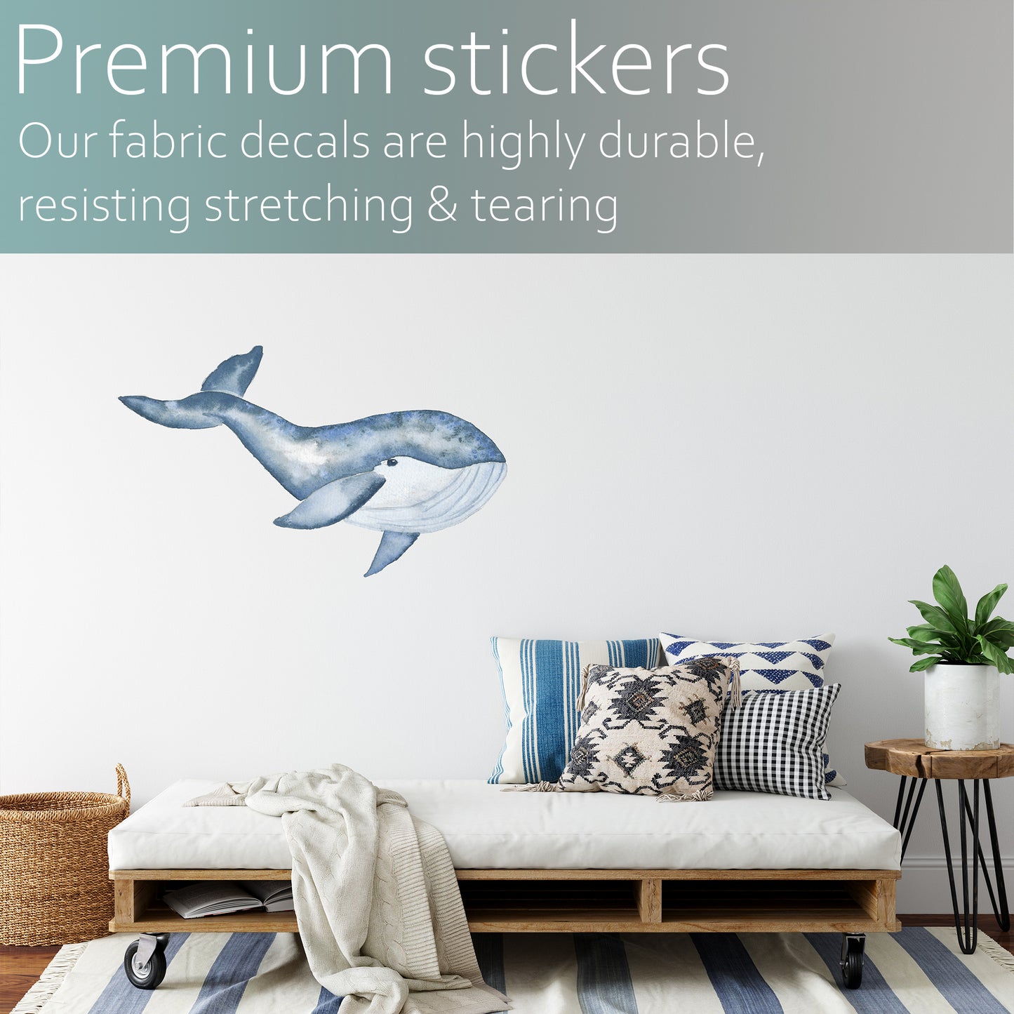 Watercolour whale | Fabric wall stickers-Fabric wall stickers-Adnil Creations