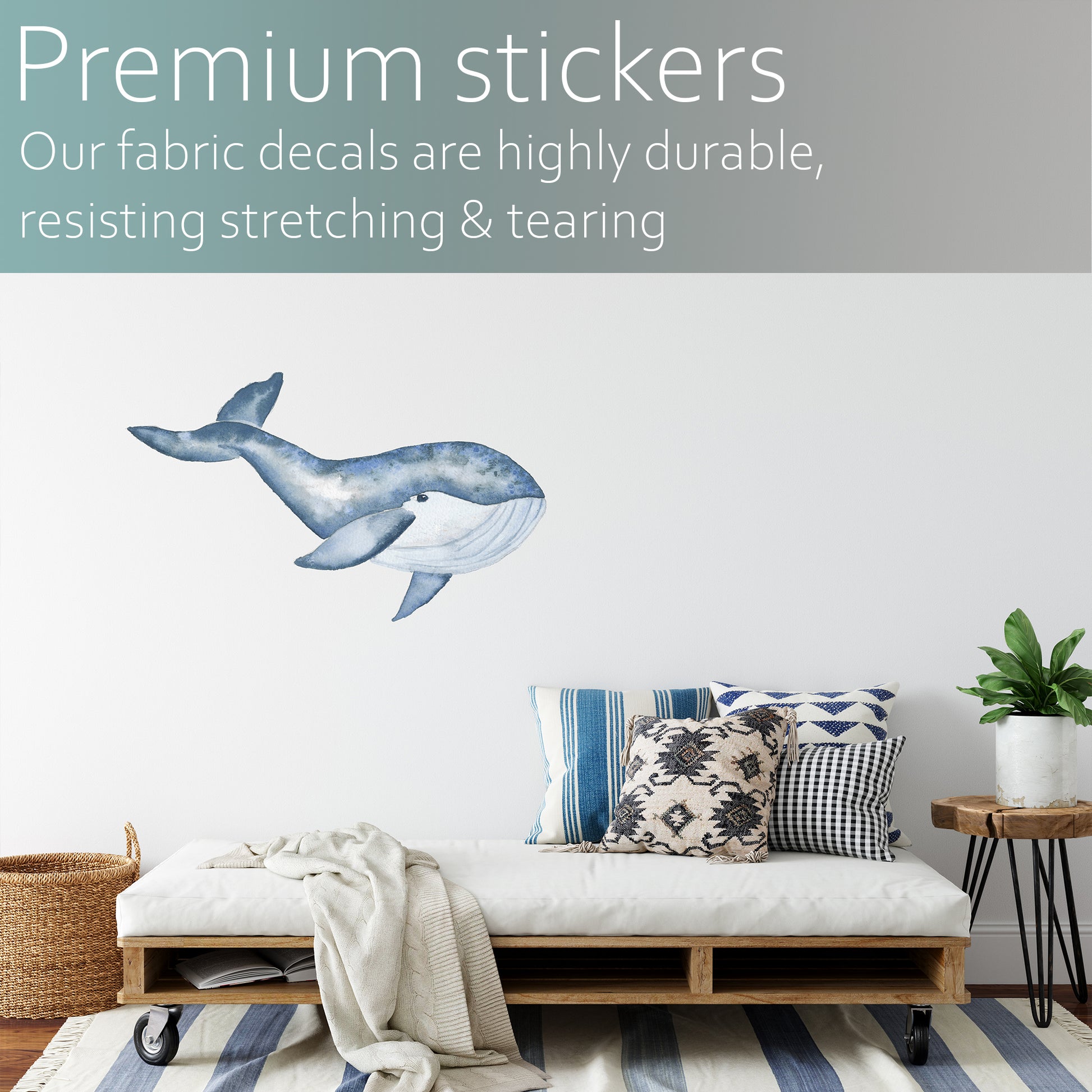Watercolour whale | Fabric wall stickers-Fabric wall stickers-Adnil Creations