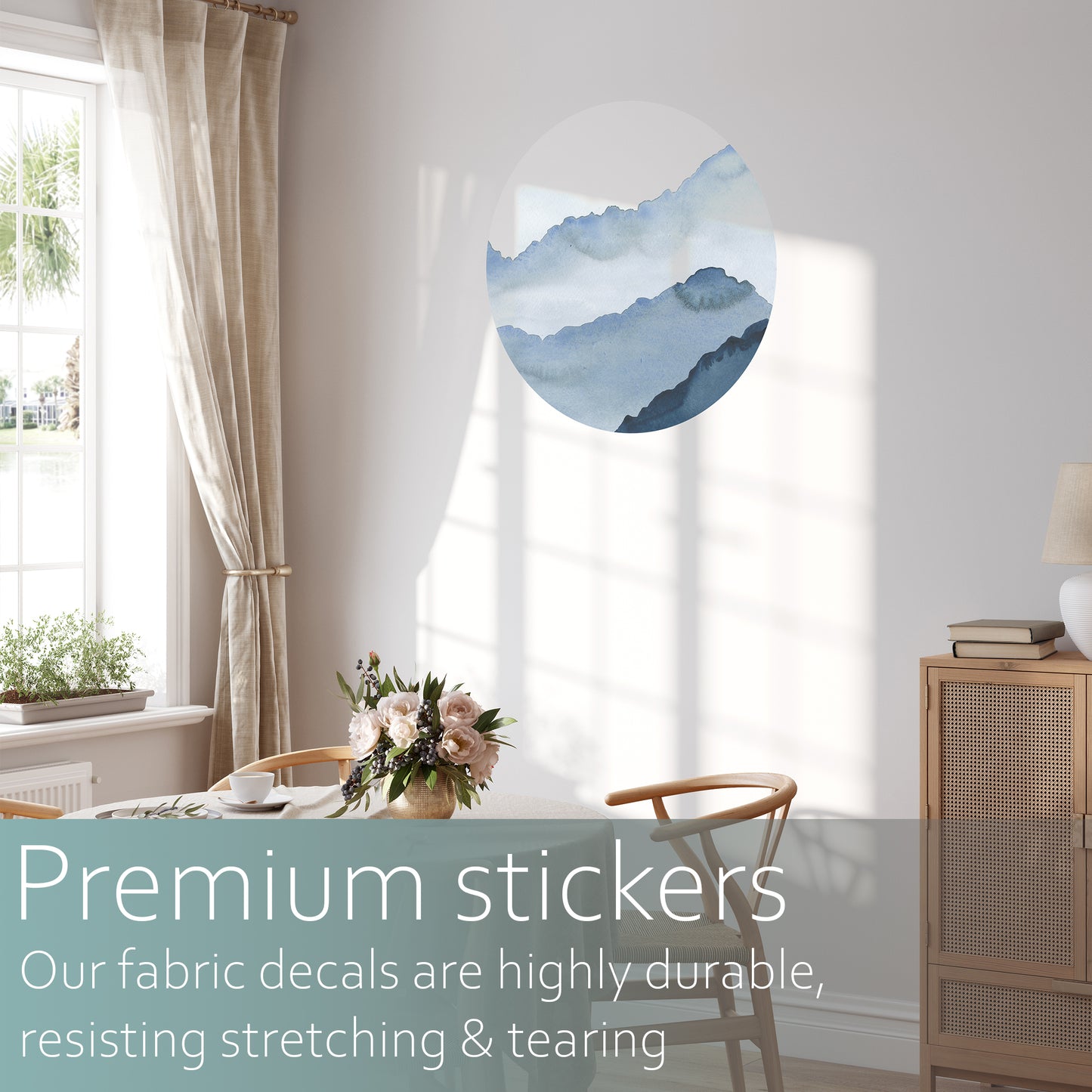 Watercolour mountains | Fabric wall stickers