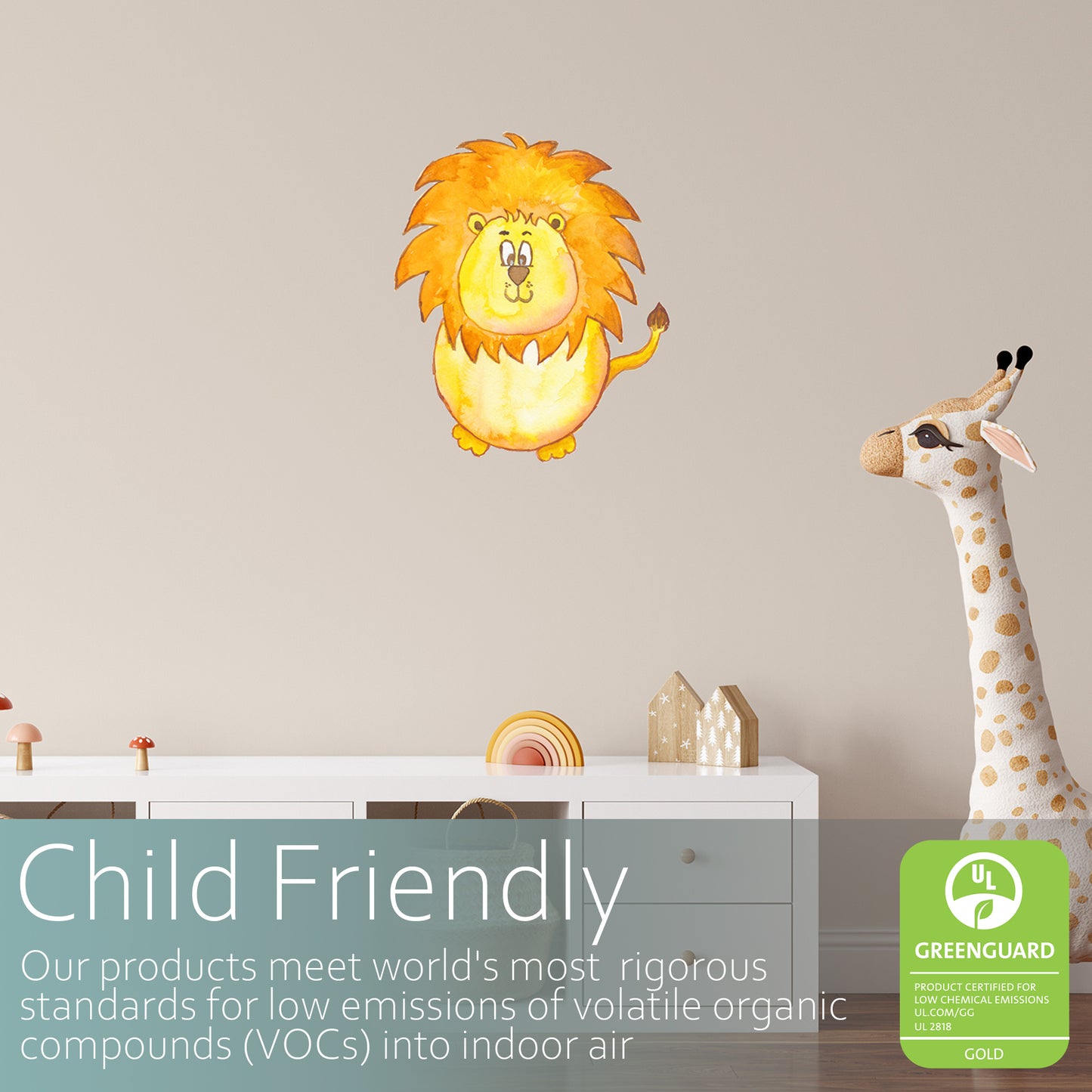 Watercolour lion | Fabric wall stickers