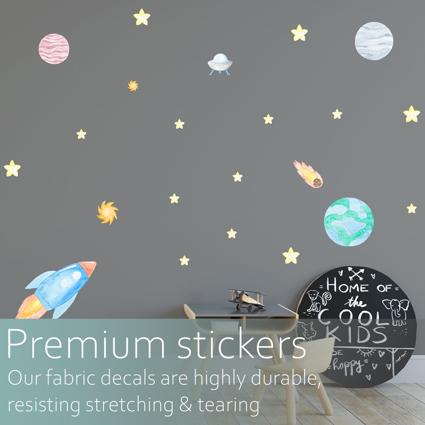 Watercolour space set | Fabric wall stickers