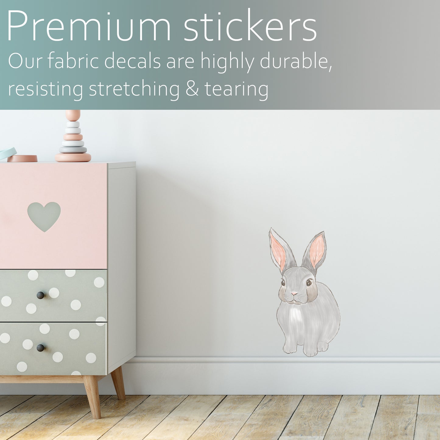 Hand drawn bunny rabbit | Fabric wall stickers