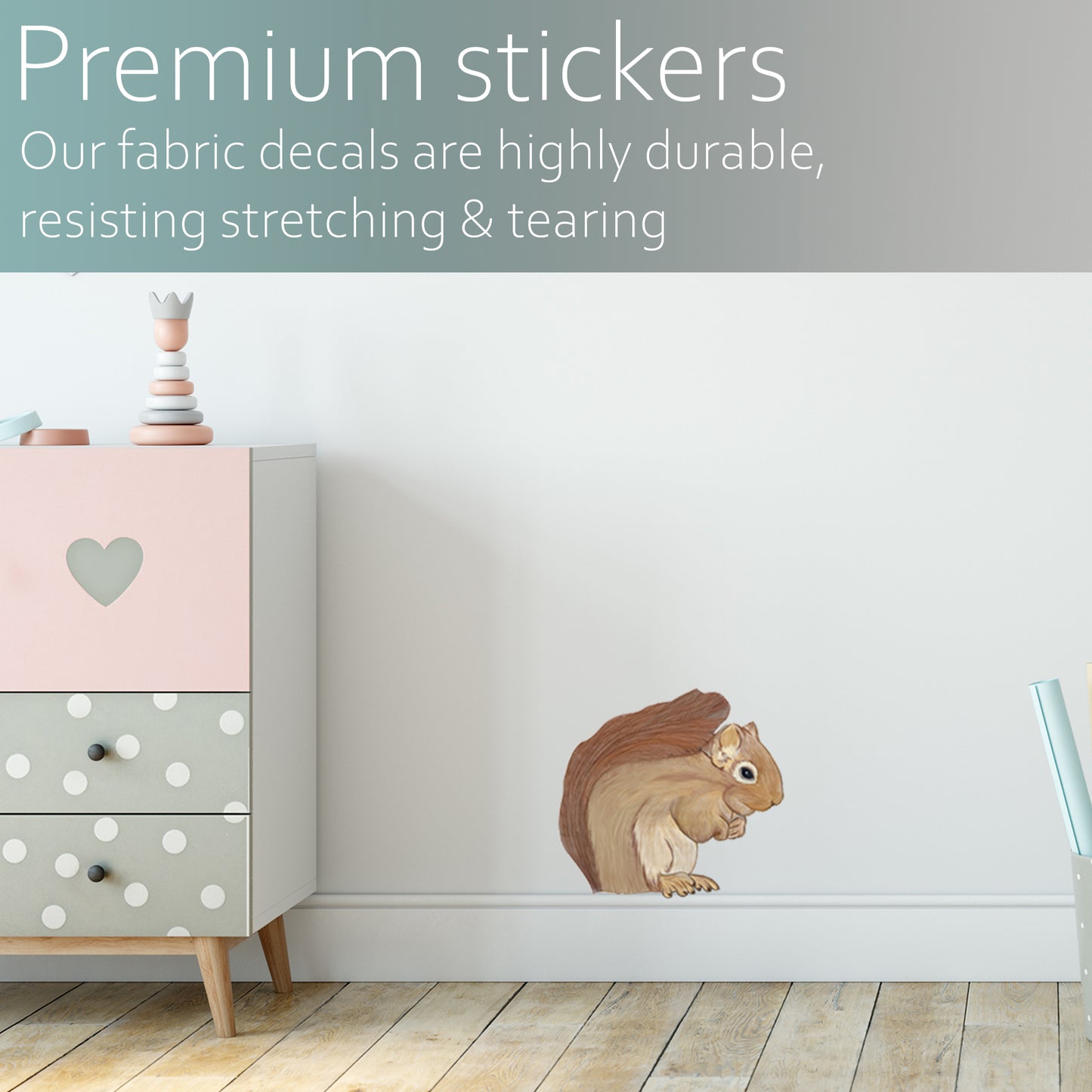 Hand drawn red squirrel | Fabric wall stickers