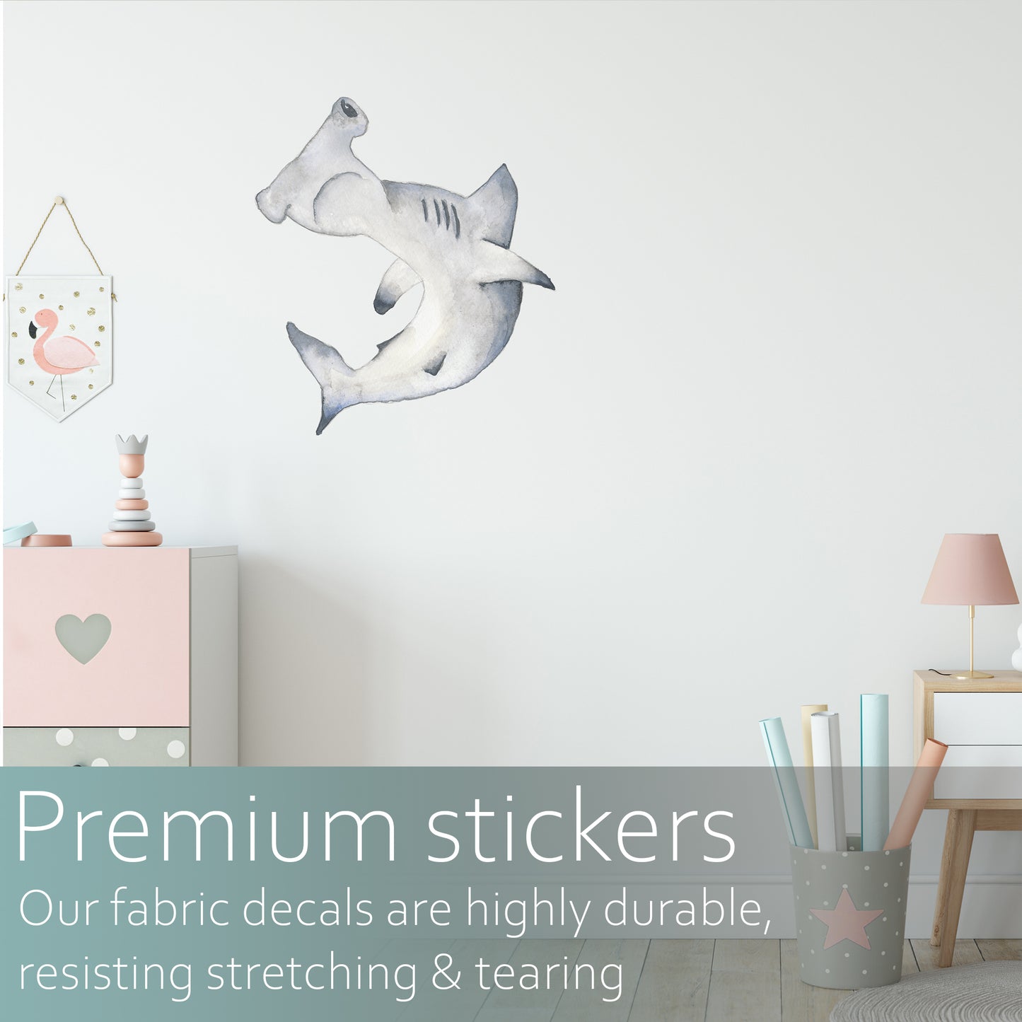 Watercolour Hammerhead | Fabric wall stickers