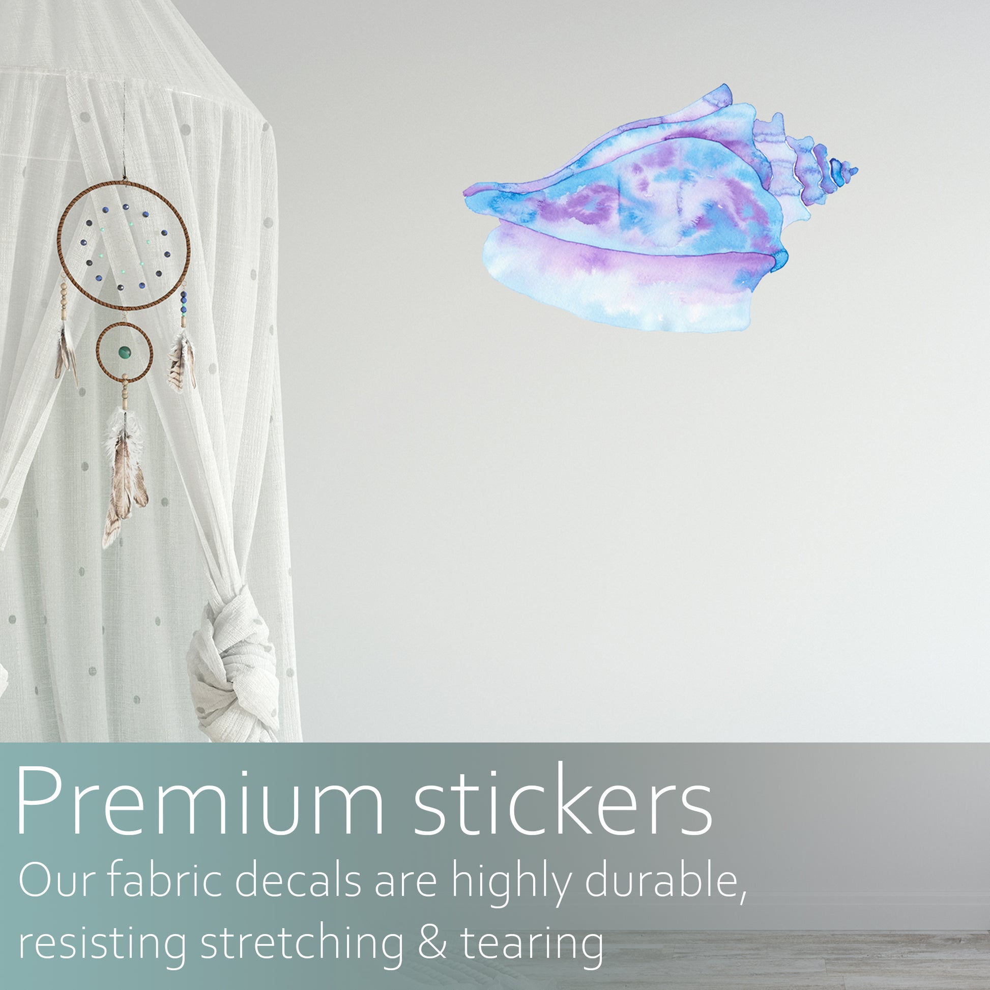 Watercolour conch seashell | Wall decal-Fabric wall stickers-Adnil Creations