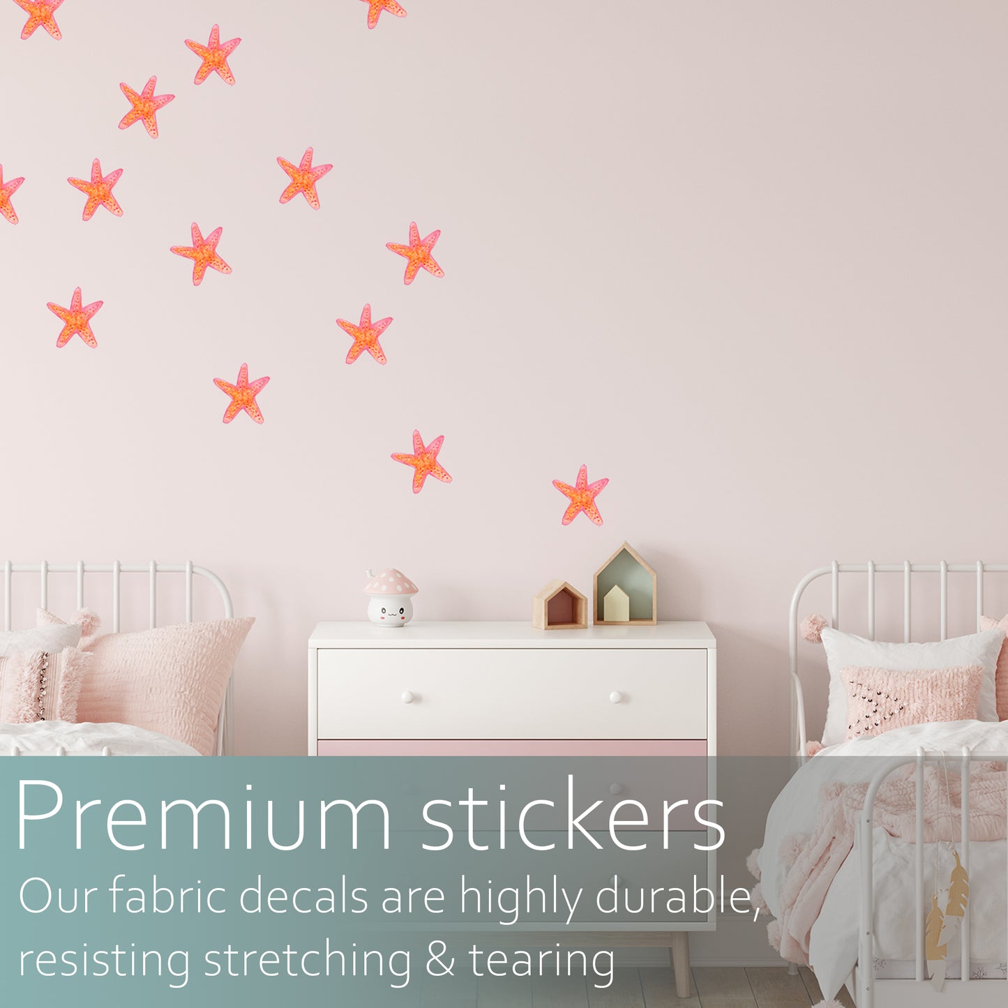 Watercolour starfish pattern | Fabric wall stickers