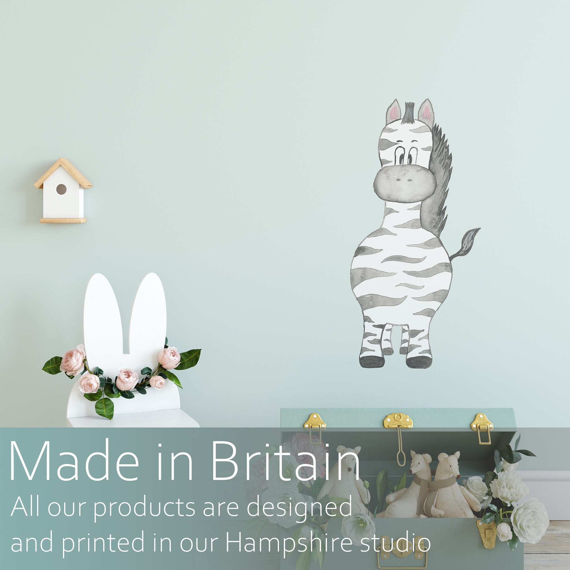 Watercolour zebra | Fabric wall stickers-Fabric wall stickers-Adnil Creations