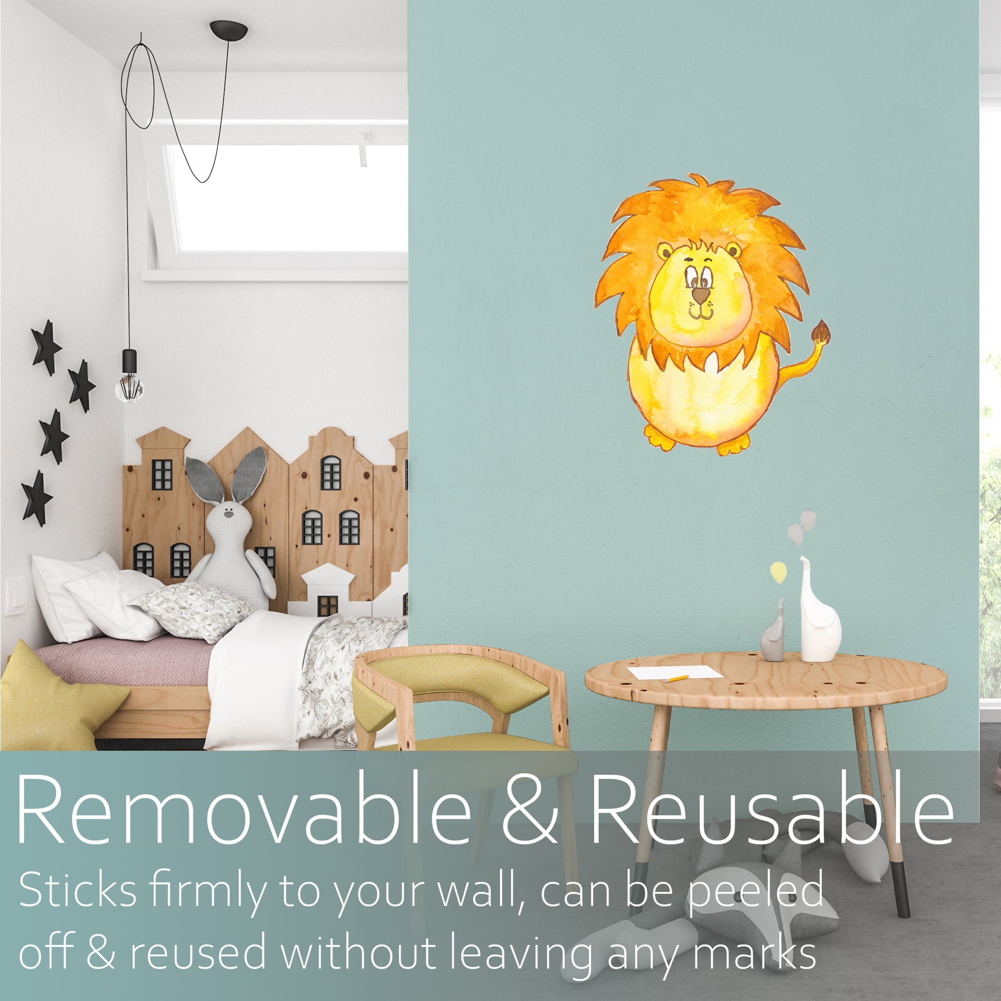 Watercolour lion | Fabric wall stickers-Fabric wall stickers-Adnil Creations