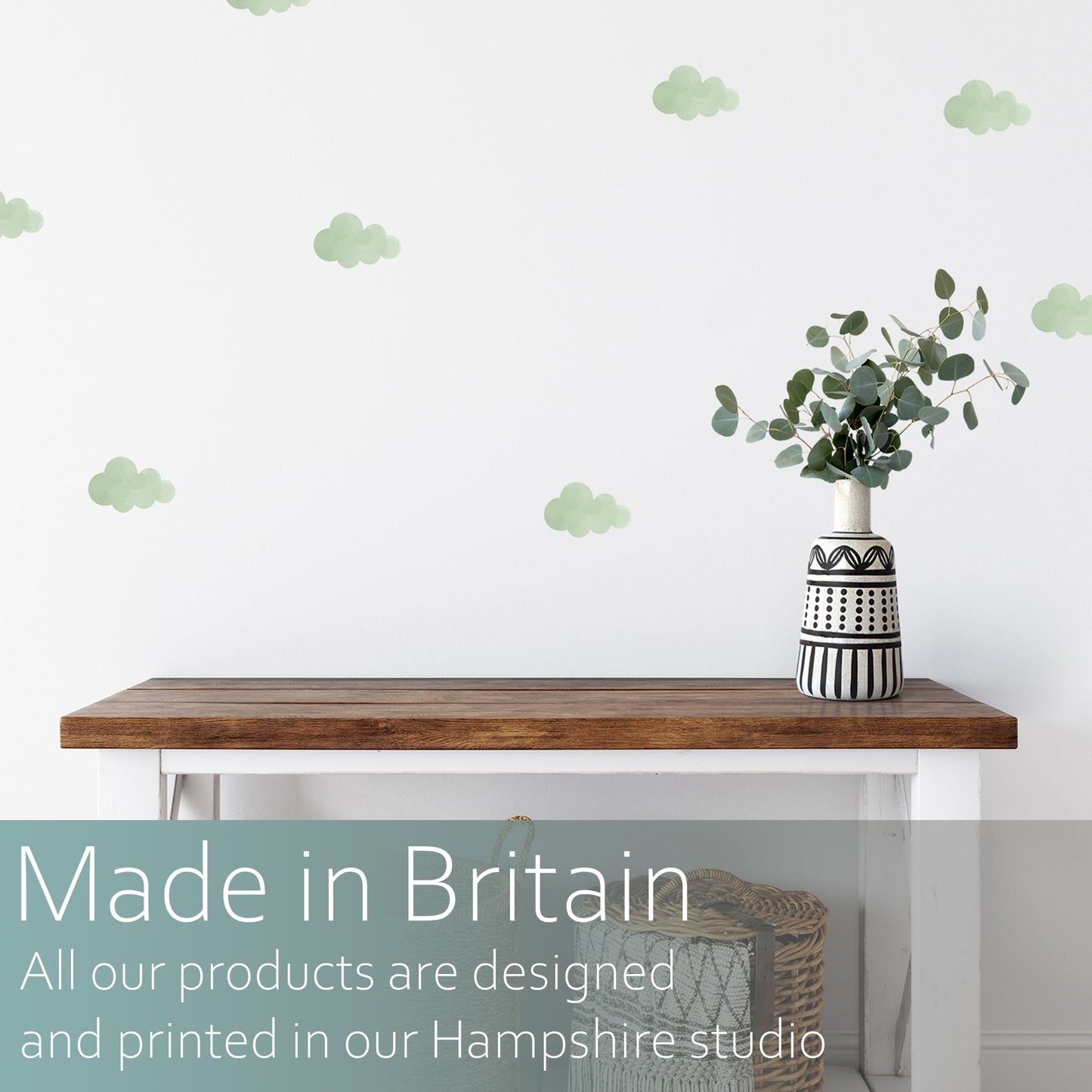 Green clouds | Fabric wall stickers