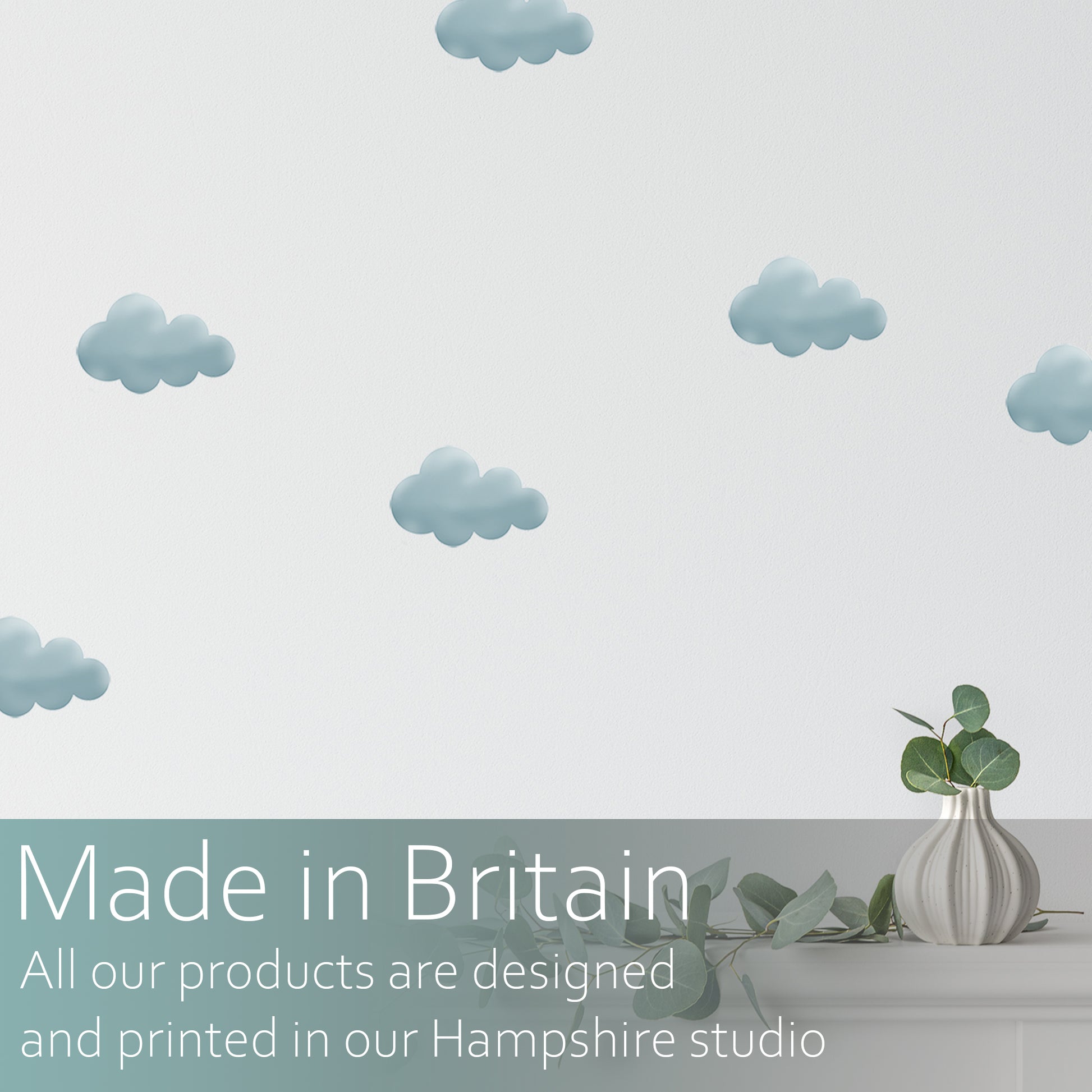 Blue clouds | Fabric wall stickers-Fabric wall stickers-Adnil Creations