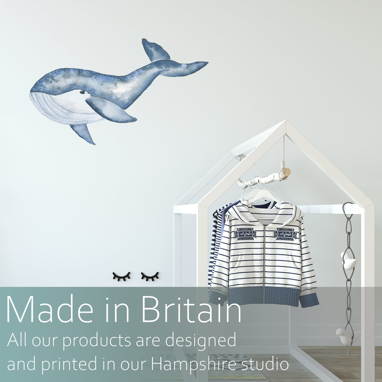 Watercolour whale | Fabric wall stickers-Fabric wall stickers-Adnil Creations