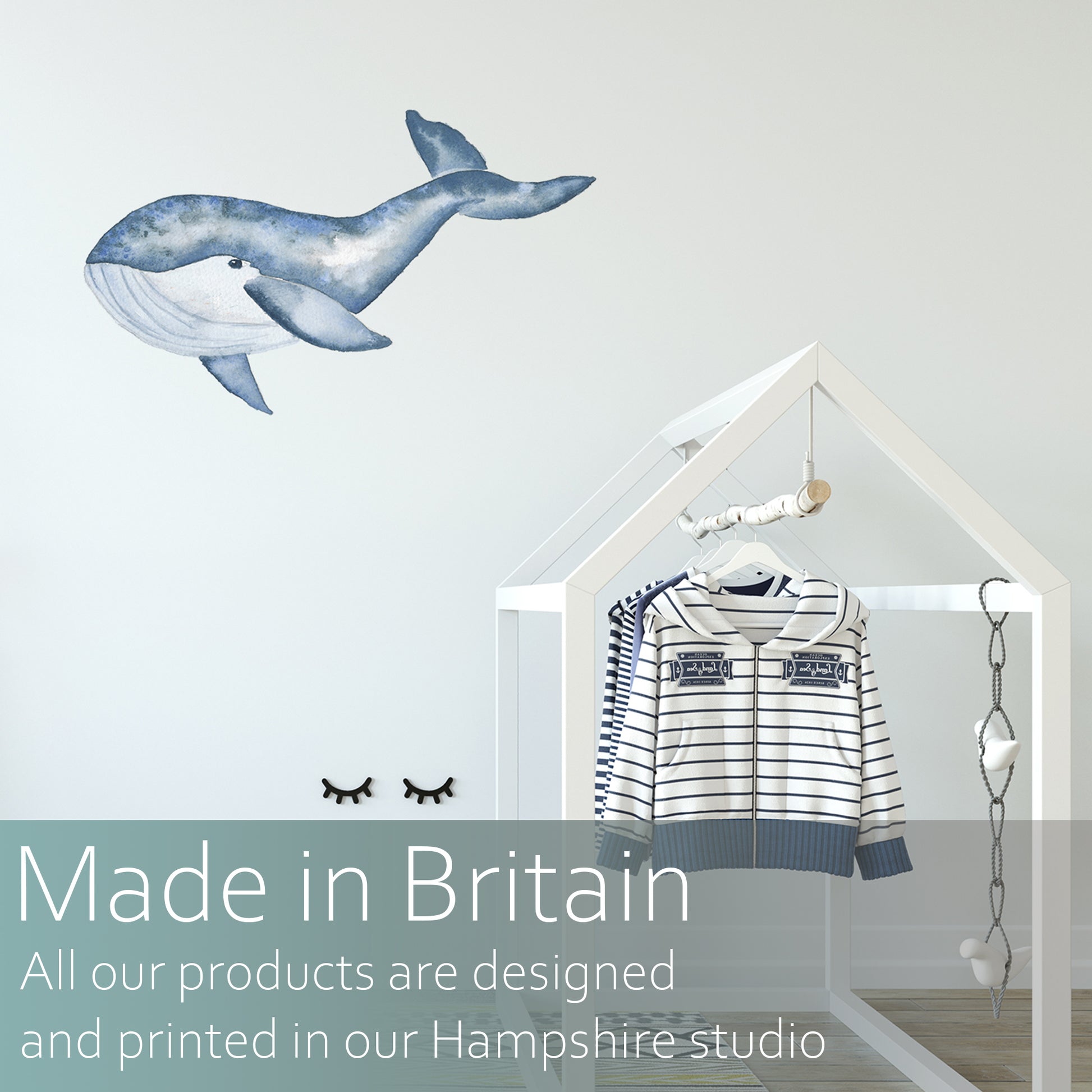 Watercolour whale | Fabric wall stickers-Fabric wall stickers-Adnil Creations