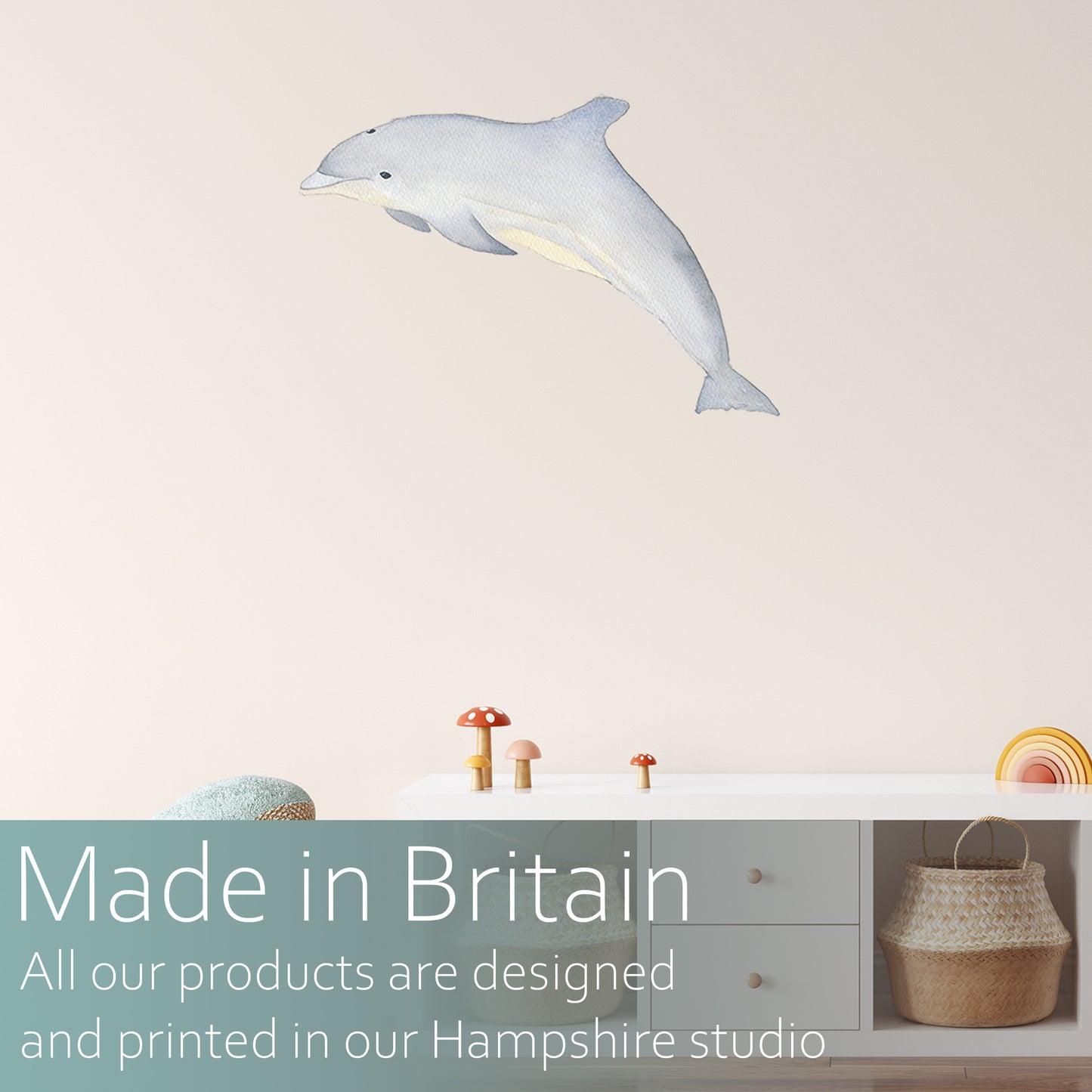 Watercolour Dolphin | Fabric wall stickers