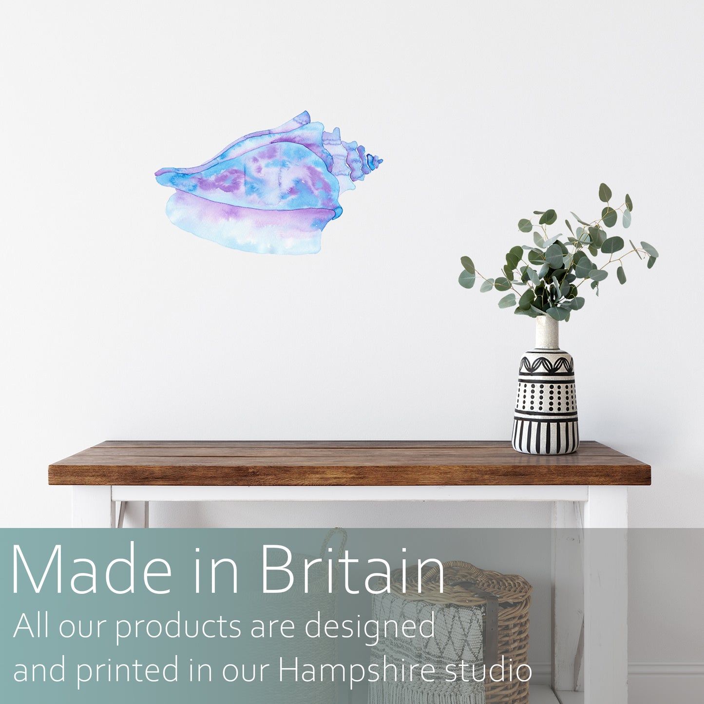 Watercolour conch seashell | Wall decal-Fabric wall stickers-Adnil Creations