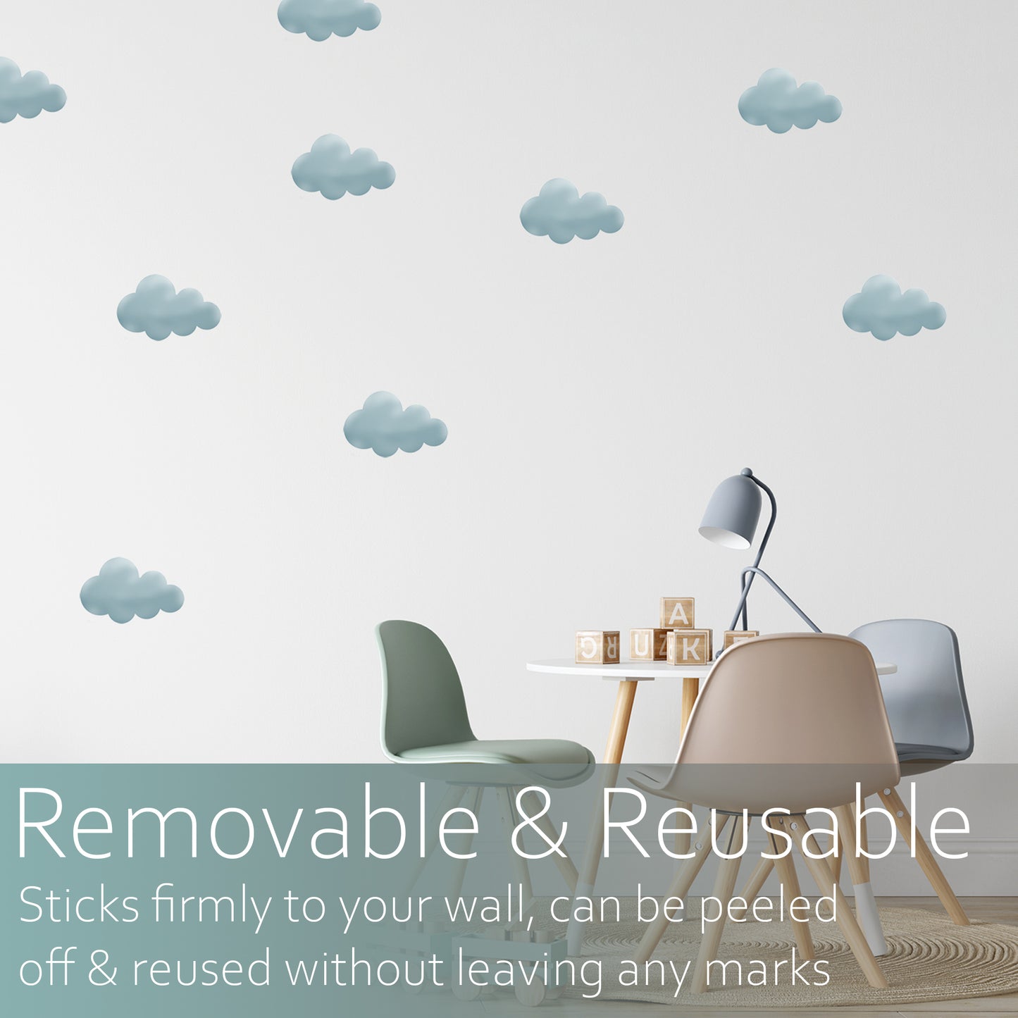 Blue clouds | Fabric wall stickers