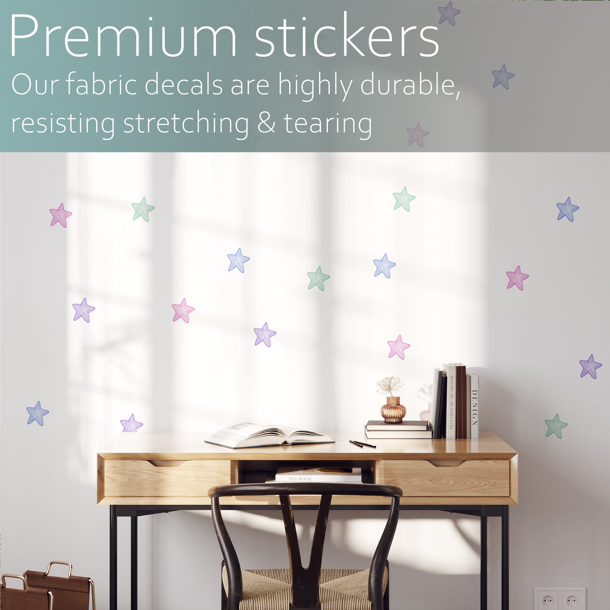 Watercolour stars | Fabric wall stickers-Fabric wall stickers-Adnil Creations