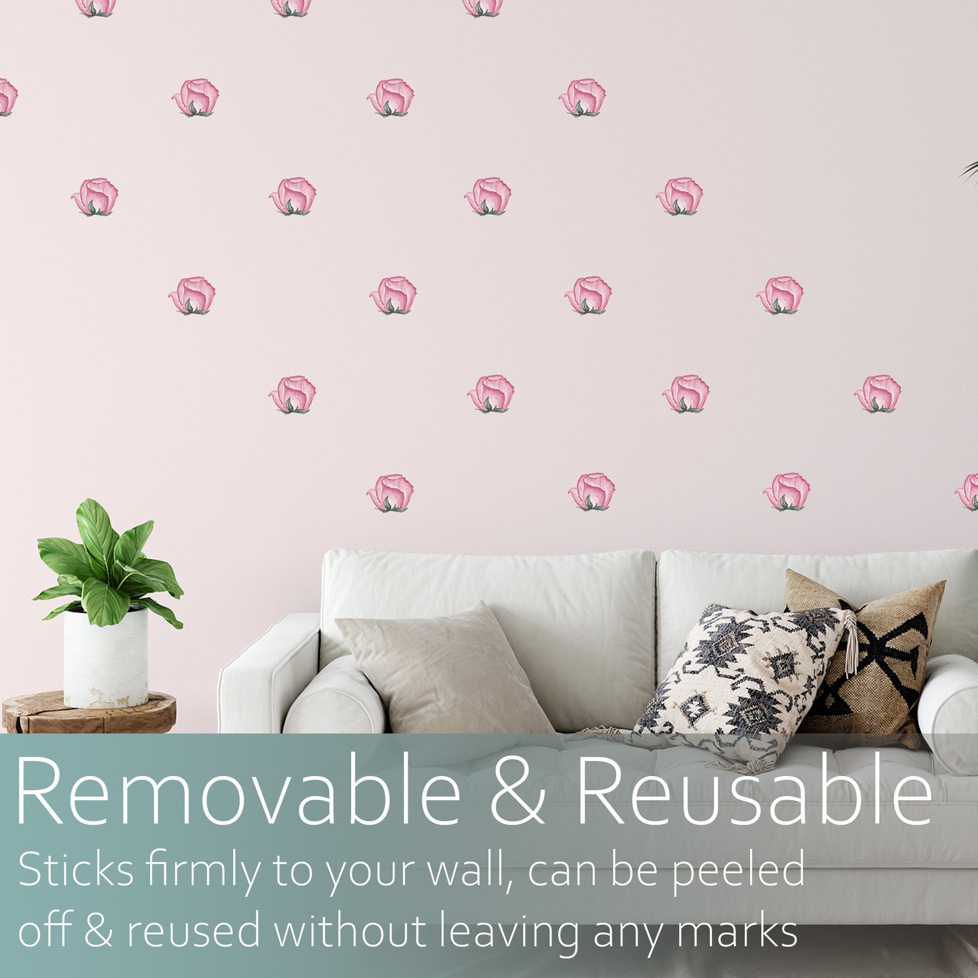 Watercolour roses | Fabric wall stickers-Fabric wall stickers-Adnil Creations
